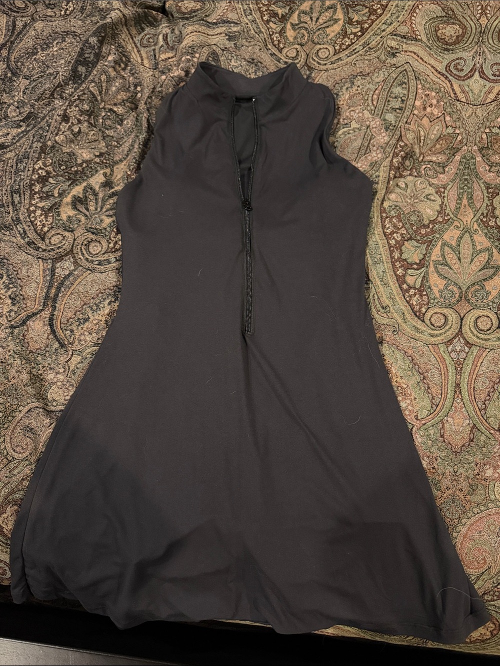Constantly Varied Gear Black Sleeveless Mock-Neck Zip Dress